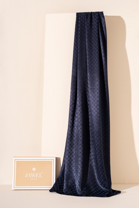 Kadın Küçük Kareli Modal Floş Şal LACİVERT - Jawel