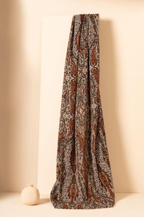 Kadın Etnik Desen Bürümcük Şal BEYAZ TARÇIN - Jawel