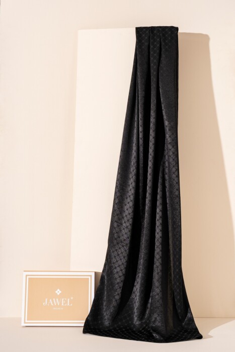 Kadın Küçük Kareli Modal Floş Şal SİYAH - Jawel