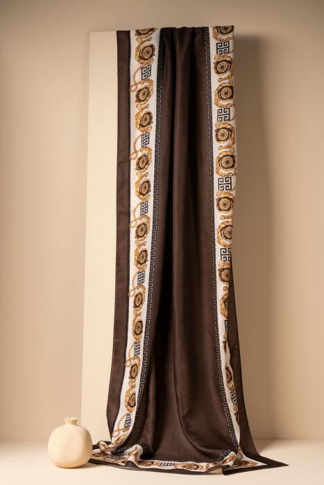 Kadın Etnik Desen Soft Şal Alasya ACI KAHVE - Jawel