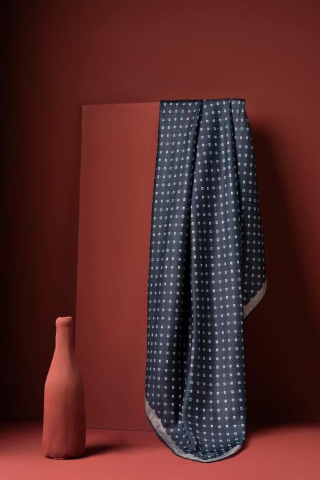 Kadın Küçük Kareli Soft Eşarp LACİVERT- GRİ - Jawel