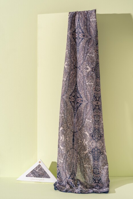 Kadın Etnik Desen Soft Nysa Şal LACİVERT - Jawel