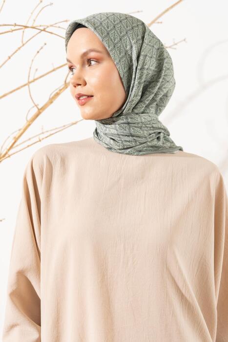 Kadın Küçük Etnik Desen Soft Eşarp SOFT YEŞİL - Jawel