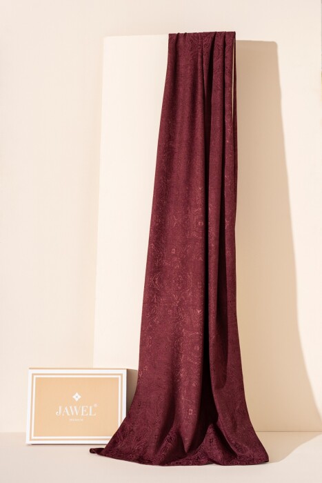 Kadın Libissa Modal Floş Şal BORDO - Jawel