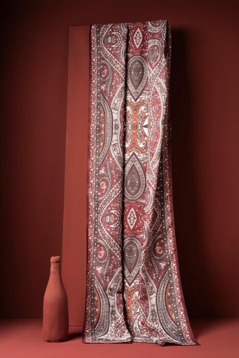 Kadın Etnik Desen Soft Şal Prusa 152.04.0003 BORDO - Jawel