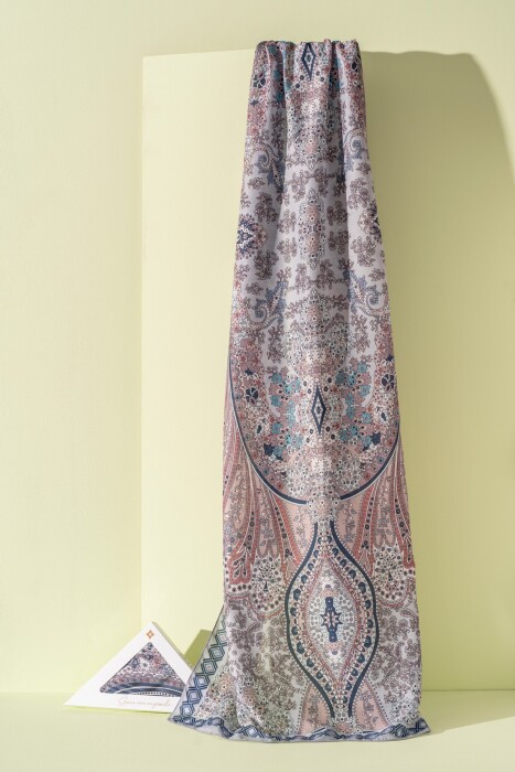 Kadın Etnik Desen Soft Alinda Şal GRİ - Jawel