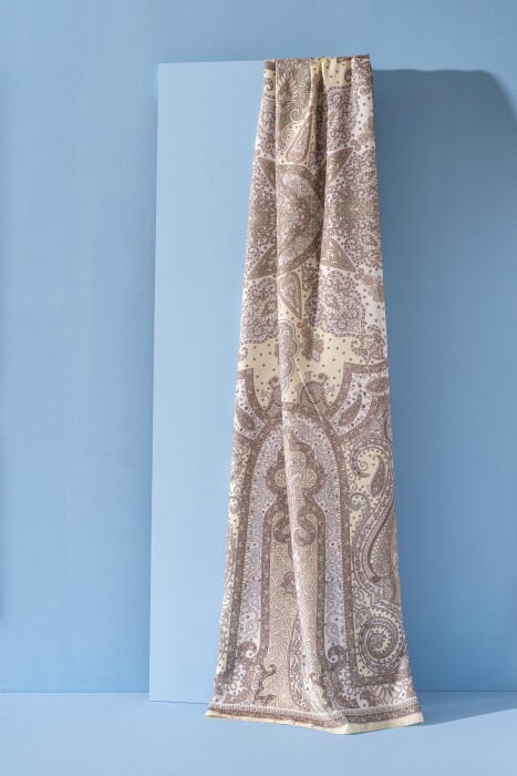 Kadın Etnik Desen Soft Tlos Şal SARI - Jawel