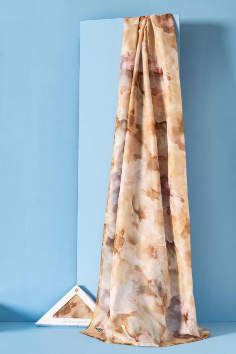 Kadın Desenli Aquarelle Soft Şal SARI - Jawel