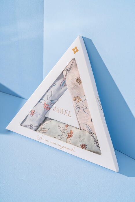 Kadın Spring Soft Eşarp Paketi Limira (Soft Yeşil-Bej-Açık Gri) - Jawel