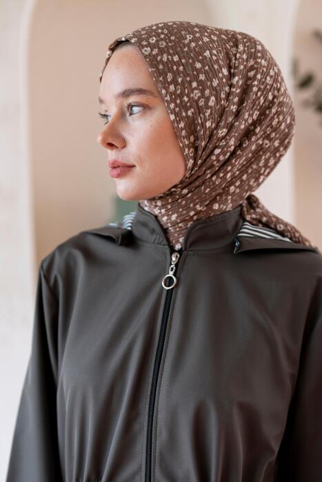 Kadın Ütü İstemeyen Çakıl Desen Bürümcük Şal 190*80 Cm KAPUÇİNO KREM 