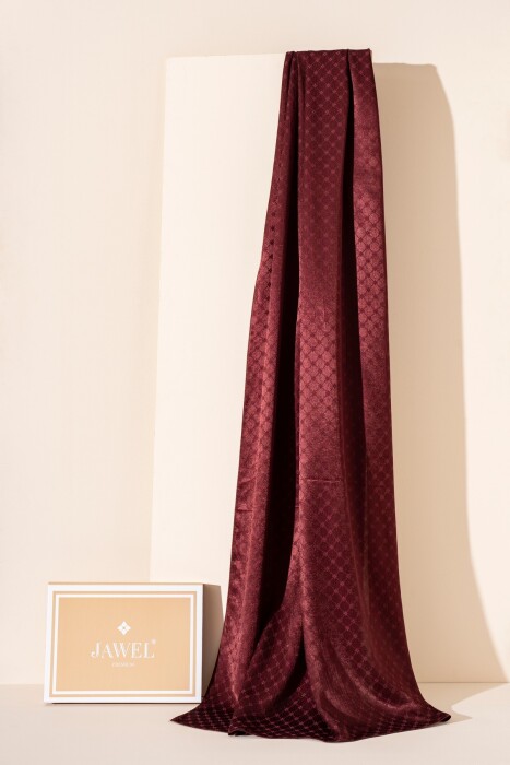 Kadın Küçük Kareli Modal Floş Şal BORDO - Jawel