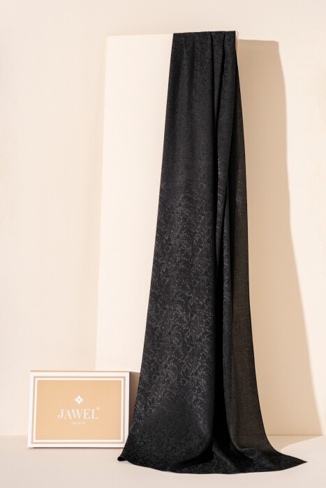 Kadın Rhiza Modal Floş Şal SİYAH - Jawel