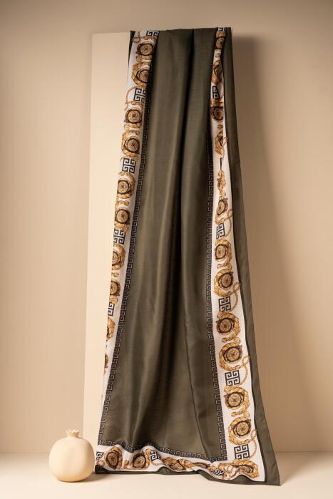 Kadın Etnik Desen Soft Şal Alasya HAKİ - Jawel