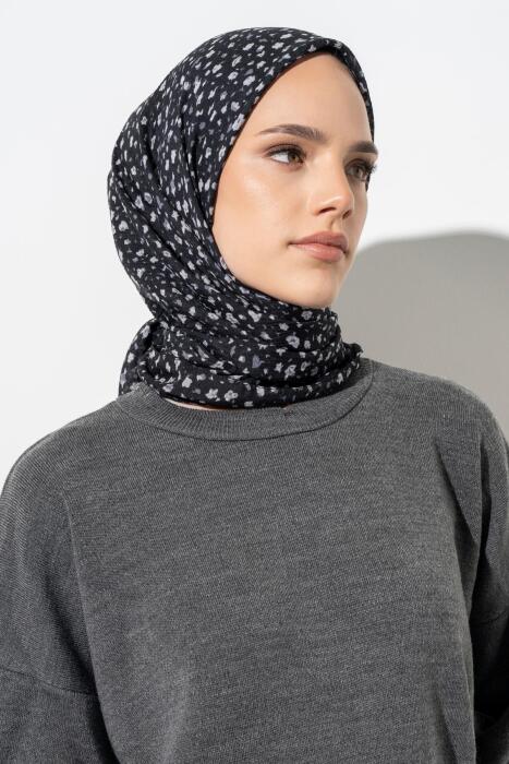 Kadın Tesettür Kırışmaz Bürümcük Eşarp SİYAH 