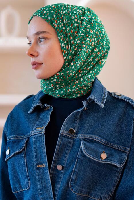 Kadın Ütü İstemeyen Çakıl Desen Bürümcük Şal 190*80 Cm BENETTON KREM 