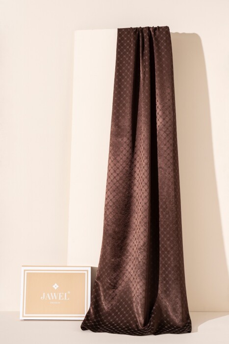 Kadın Küçük Kareli Modal Floş Şal KAHVE - Jawel