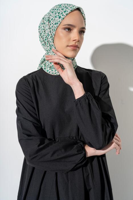 Kadın Tesettür Kırışmaz Bürümcük Eşarp KREM-YEŞİL 