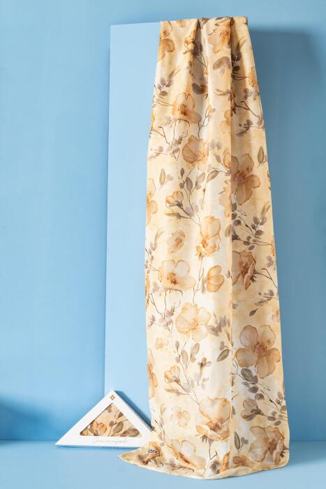 Kadın Çiçekli Pachira Soft Şal SARI - Jawel