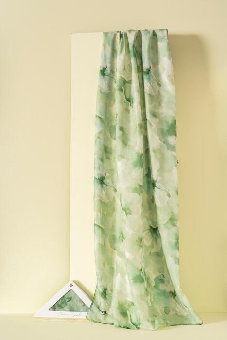 Kadın Desenli Aquarelle Soft Şal YEŞİL - Jawel