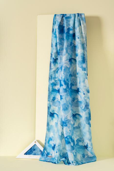 Kadın Desenli Aquarelle Soft Şal İNDİGO - Jawel