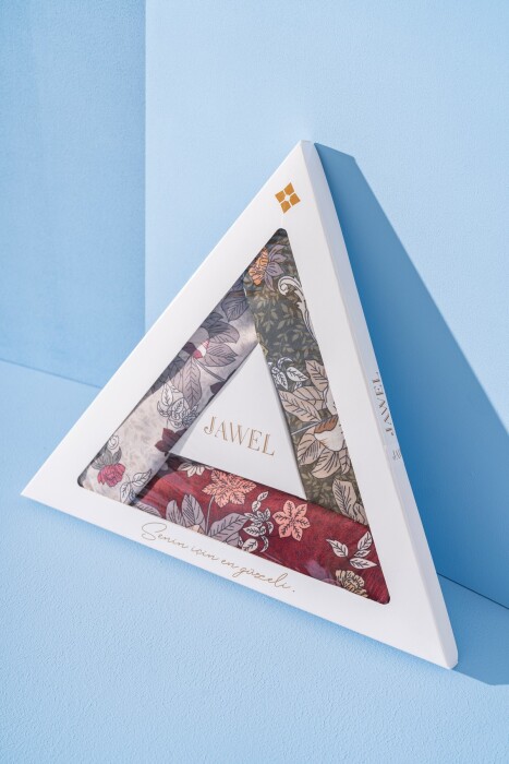 Kadın Spring Soft Eşarp Paketi Misya (Bordo-Haki-Krem Bordo) - Jawel