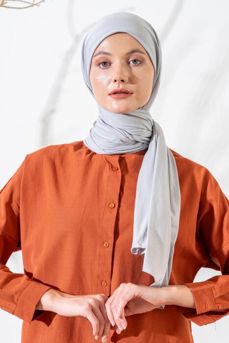 Kadın Tesettür Terletme Yapmayan İç Göstermez Penye Şal GÜMÜŞ GRİ - Jawel