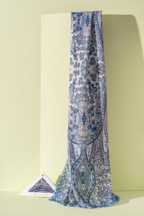 Kadın Etnik Desen Soft Alinda Şal BEBE MAVİ - Jawel