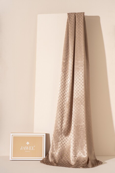 Kadın Küçük Kareli Modal Floş Şal SÜTLÜ KAHVE - Jawel