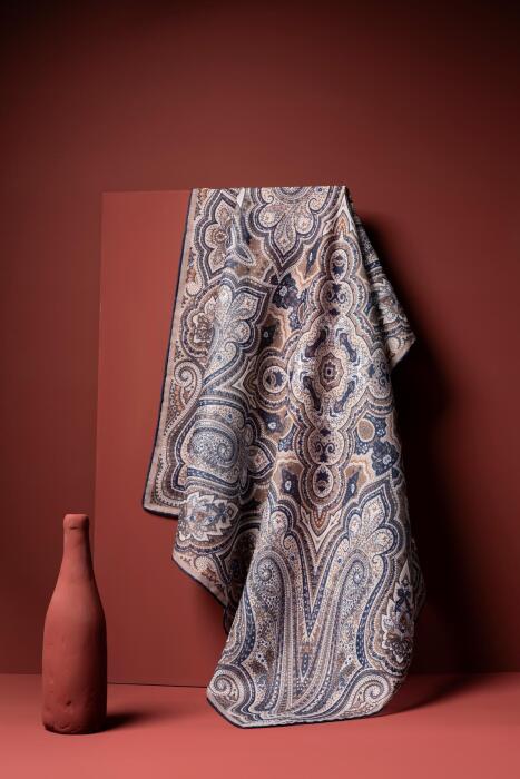 Kadın Etnik Desenli Soft Eşarp LACİVERT VİZON - Jawel