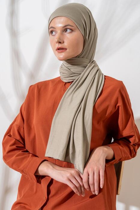 Kadın Tesettür Terletme Yapmayan İç Göstermez Penye Şal SOFT YEŞİL - Jawel