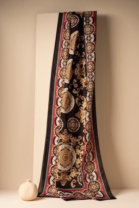 Kadın Etnik Desen Soft Şal Mylasa KIRMIZI - Jawel