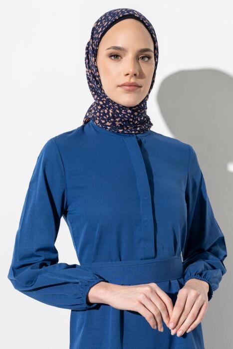 Kadın Tesettür Kırışmaz Bürümcük Eşarp LACİVERT-YENİ DÜNYA - Jawel