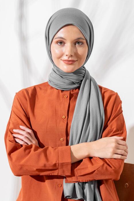 Kadın Tesettür Terletme Yapmayan İç Göstermez Penye Şal GRİ 