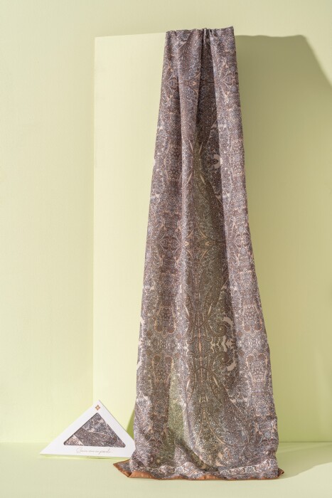 Kadın Etnik Desen Soft Nysa Şal HARDAL - Jawel