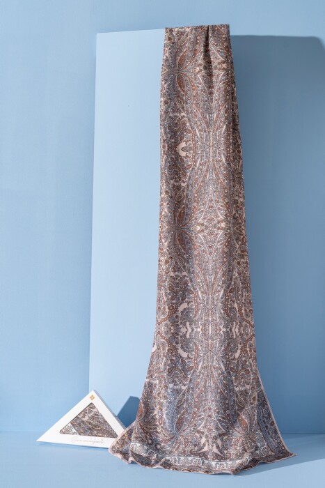 Kadın Etnik Desen Soft Nysa Şal PUDRA - Jawel