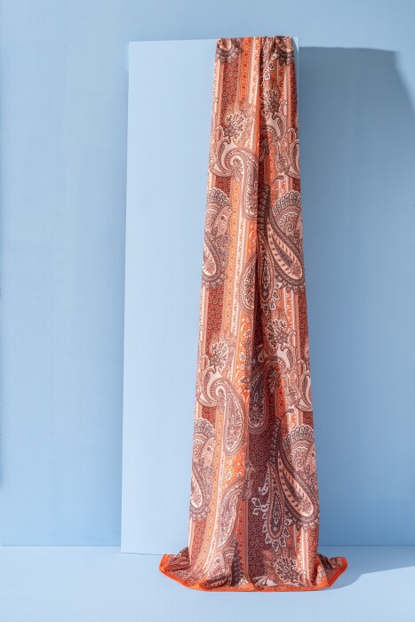 Kadın Etnik Desen Soft Şal Adessa TURUNCU - Jawel