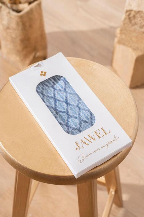 Kadın Küçük Etnik Desen Soft Eşarp BEBE MAVİ - Jawel