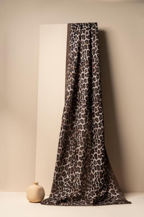 Kadın Leopar Desen Soft Şal ACI KAHVE - Jawel