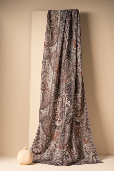 Kadın Etnik Desen Soft Şal Adessa VİZON - Jawel