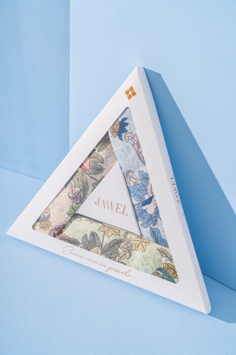 Kadın Spring Soft Eşarp Paketi Misya (Bebe mavi-Turuncu-Yeşil) - Jawel