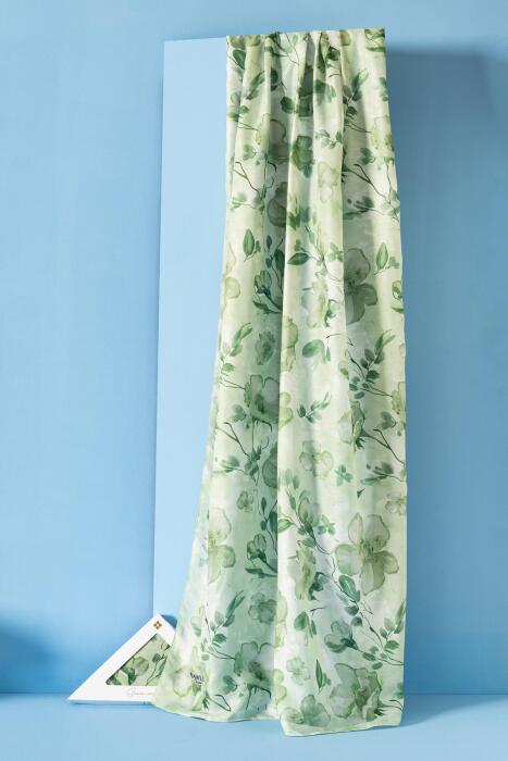 Kadın Çiçekli Pachira Soft Şal YEŞİL - Jawel