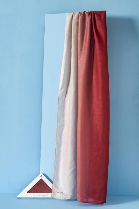 Kadın Degrade Soft Şal KREM BORDO - Jawel