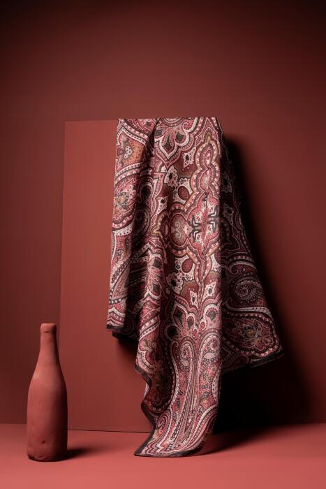 Kadın Etnik Desenli Soft Eşarp BORDO - Jawel