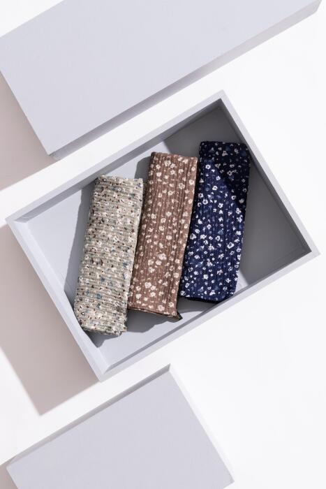 Kadın Bürümcük Eşarp Paketi (Açık Küf Yeşili-Lacivert-Koyu Vizyon) - Jawel