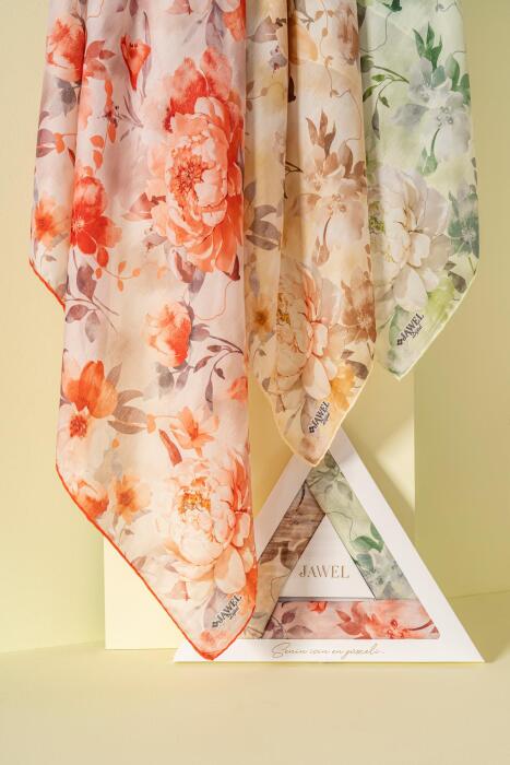 Kadın Ephedra Soft Eşarp Paketi (Yeşil-Turuncu-Sarı) - Jawel