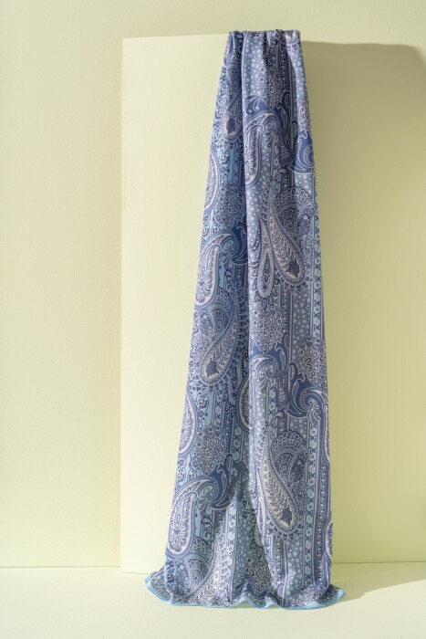 Kadın Etnik Desen Soft Şal Adessa BEBE MAVİ - Jawel