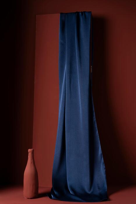 Kadın Kırışmaz Janjan Şal 185*70 Cm KOYU İNDİGO - Jawel