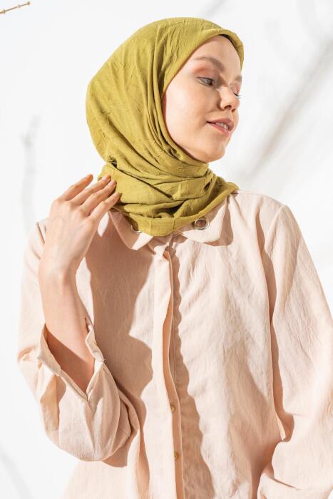 Kadın Bambu Eşarp YAĞ YEŞİLİ - Jawel