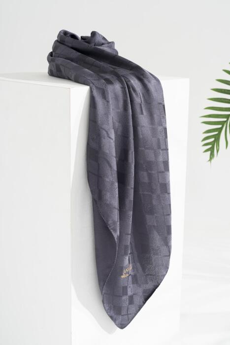 Kadın Tesettür Jakarlı Parlak Venüs Eşarp ANTRASİT 