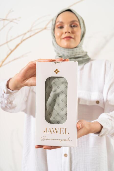 Kadın Küçük Kareli Soft Eşarp SOFT YEŞİLİ - Jawel